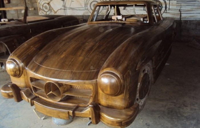 Деревянный Mercedes-Benz 300SL 1955 (6 фото)