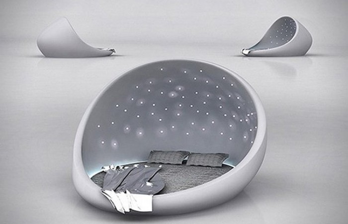 Необычная кровать с звёздным небом (4 фото)