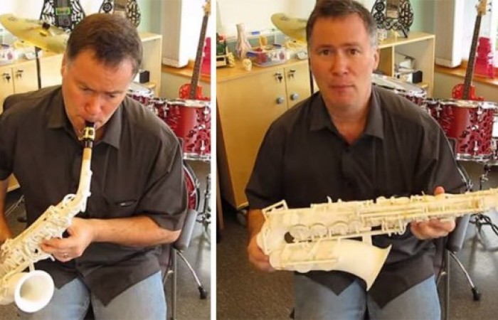 Саксофон созданный на 3D-принтере (видео)